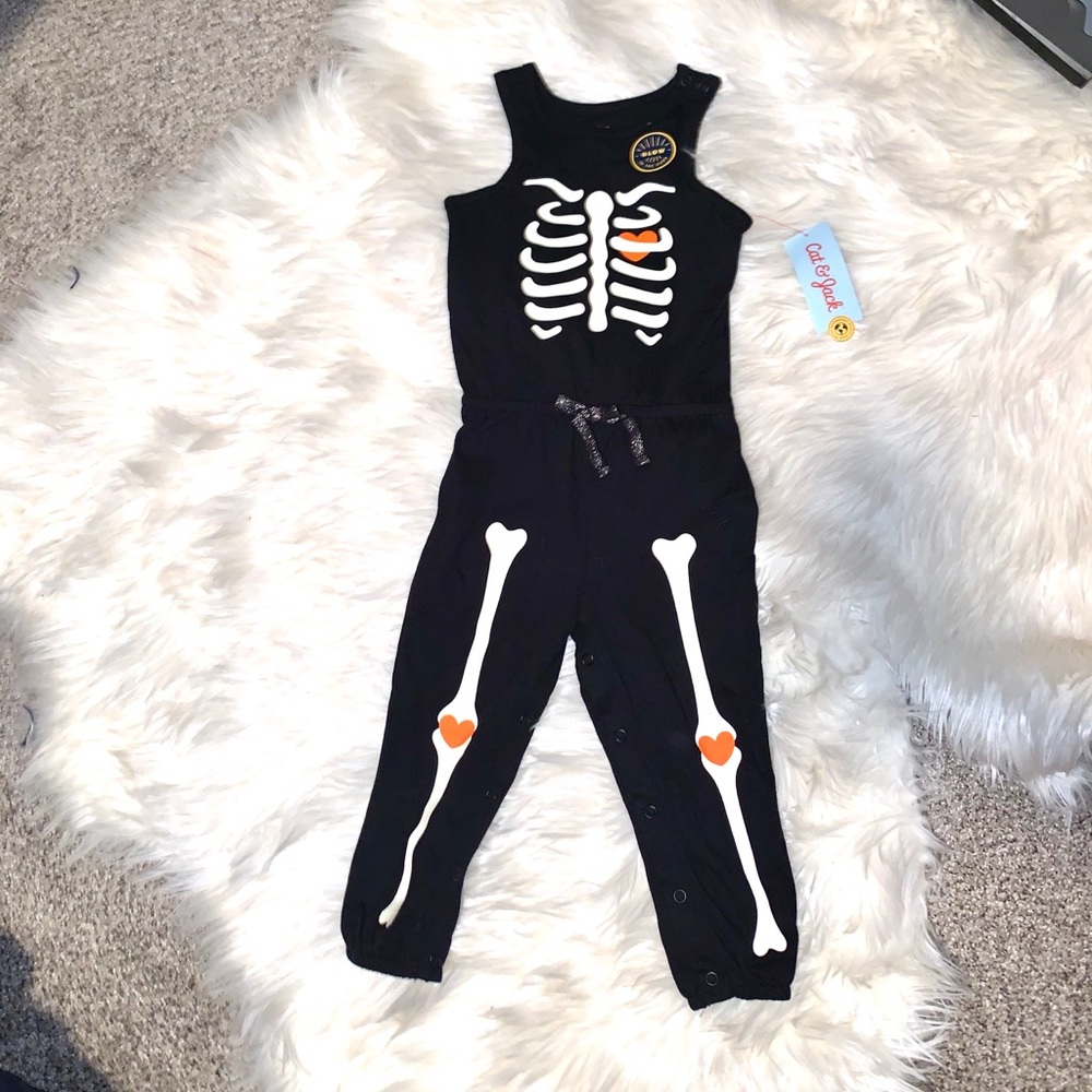 Cat & Jack Black Skeleton Glow in Dark Romper